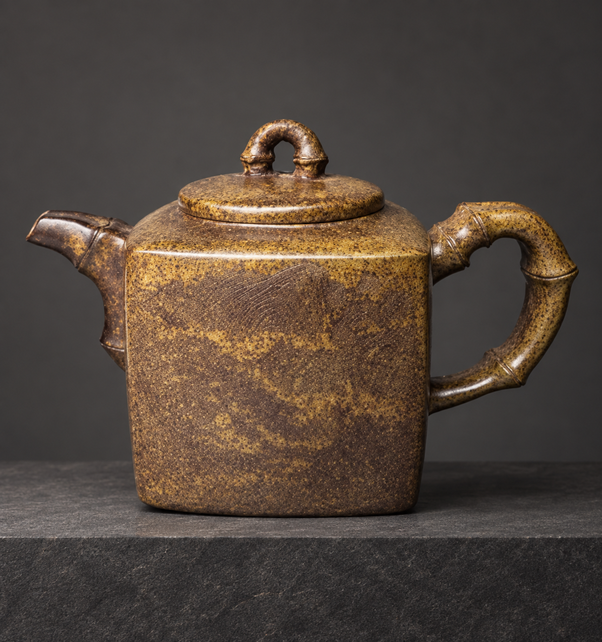 1949 bamboo square Yixing Zisha teapot