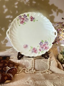 Noritake Studio Collection 9849 Handled Cake Plate Bone China Floral Japan W/Box