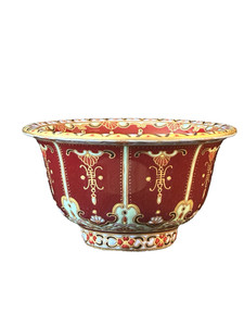 Rare Langhong Dunhuang Diplomatic State Gift Red Teacup Jingdezhen Gilt