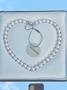 Natural 11-12mm Round White Pearl Necklace 38P S925 69.46g Double Cert AGL