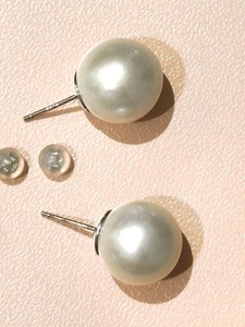 Rare 14-15mm Truly Round Freshwater Pearl Stud Earrings - S925 Sterling Silver